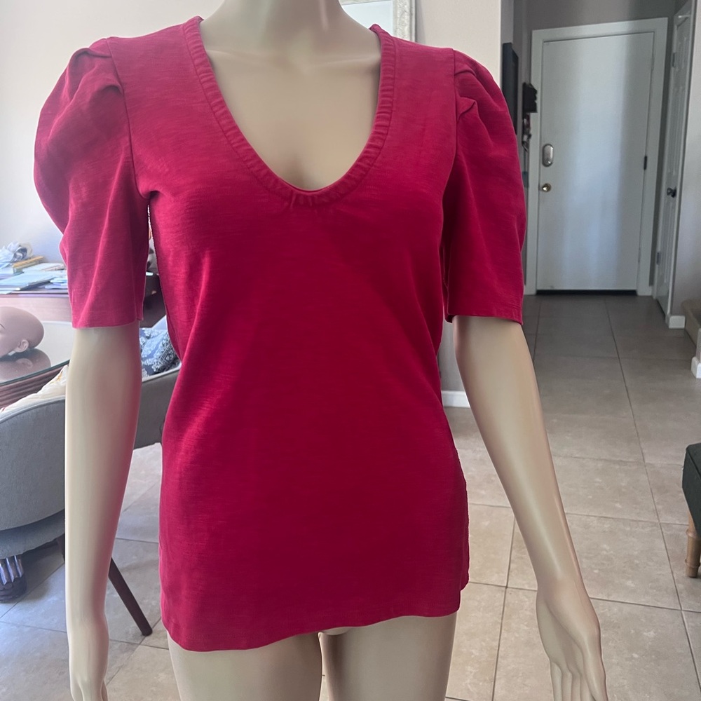 Free People Ruffled Sleeve Top